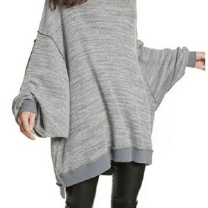 Free People Gray Long Sleeve Top